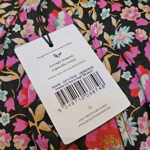 NWOT Spell + Free People XS Impala Lily Gown Maxi Dress Night Blossom MSRP $379 - Picture 16 of 17